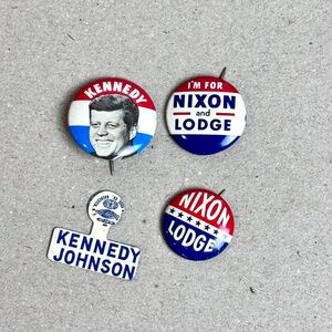 Politcal Pinback Buttons - Nixon & Kennedy